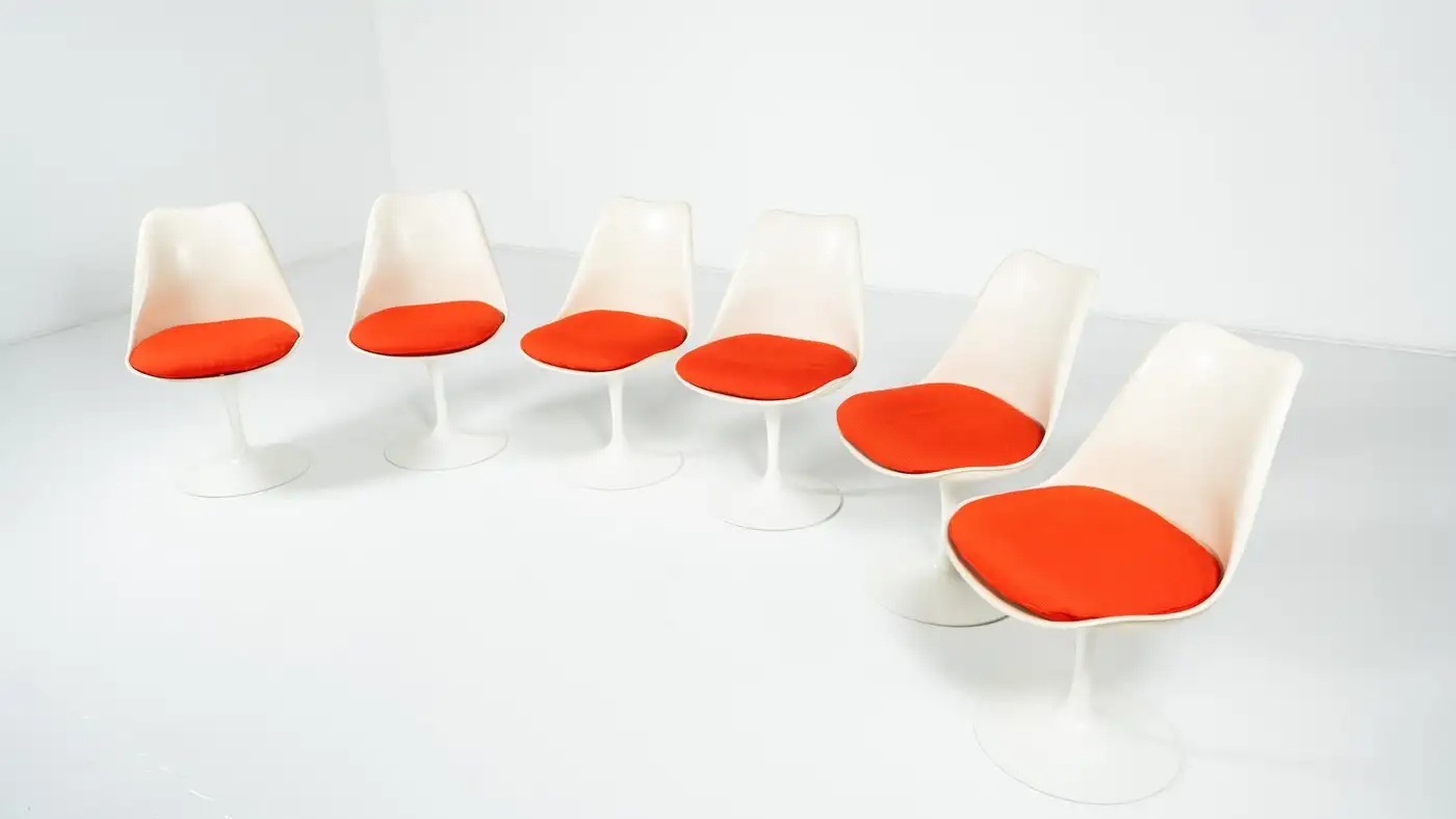 Set of 6 Tulip Chairs by Eero Saarinen For Knoll, 1960s