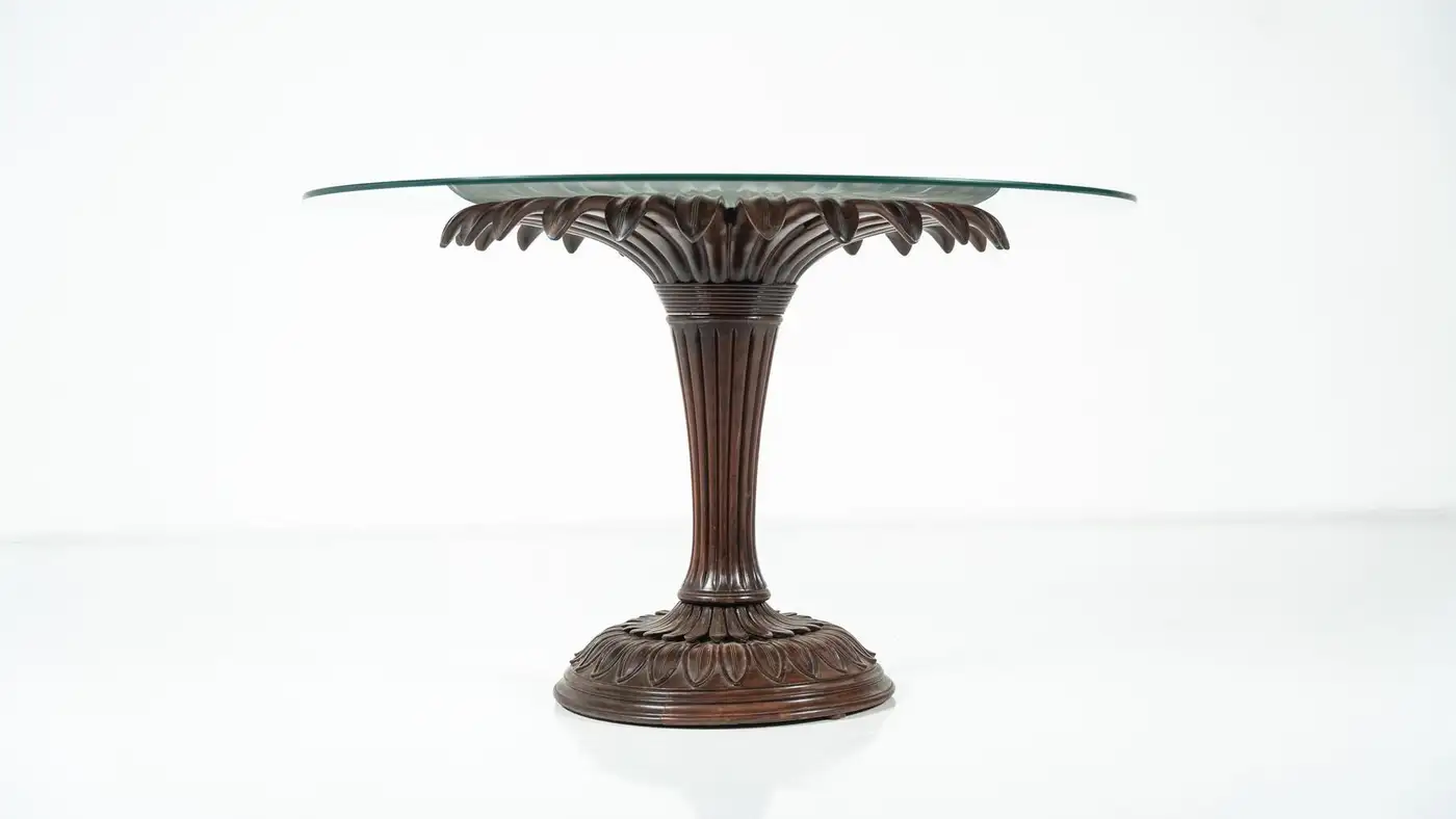 Sunflower Dining Table, Wood and Glass, Italy, 1960s - Image 5