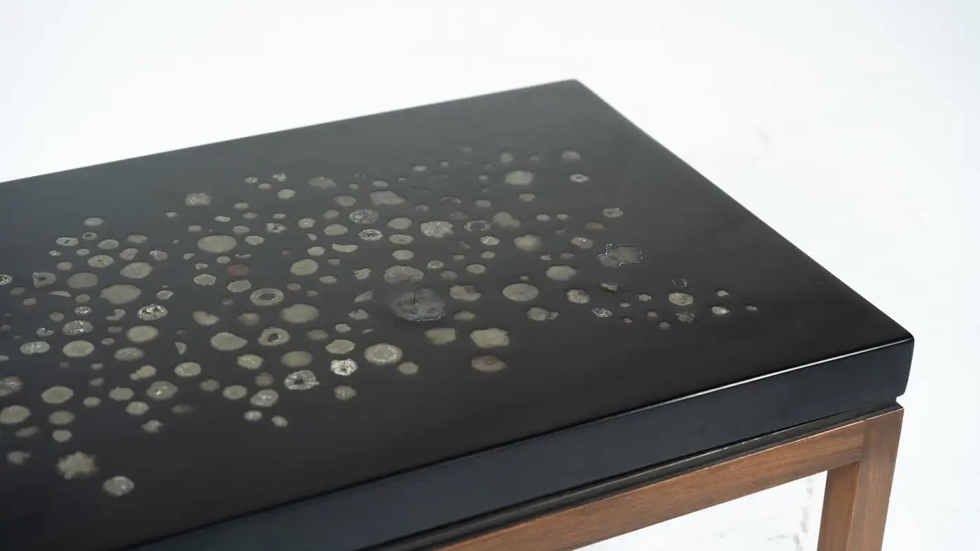 Coffee Table by Ado Chale, Resin and Marcassite, Belgium, 1960s - Image 5