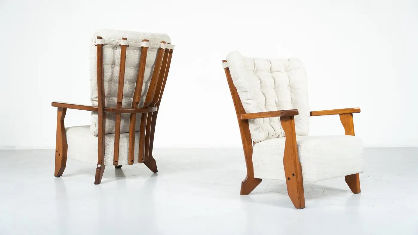 Pair of Armchairs Monsieur/ Madame by Guillerme and Chambron for Votre Maison - Image 3