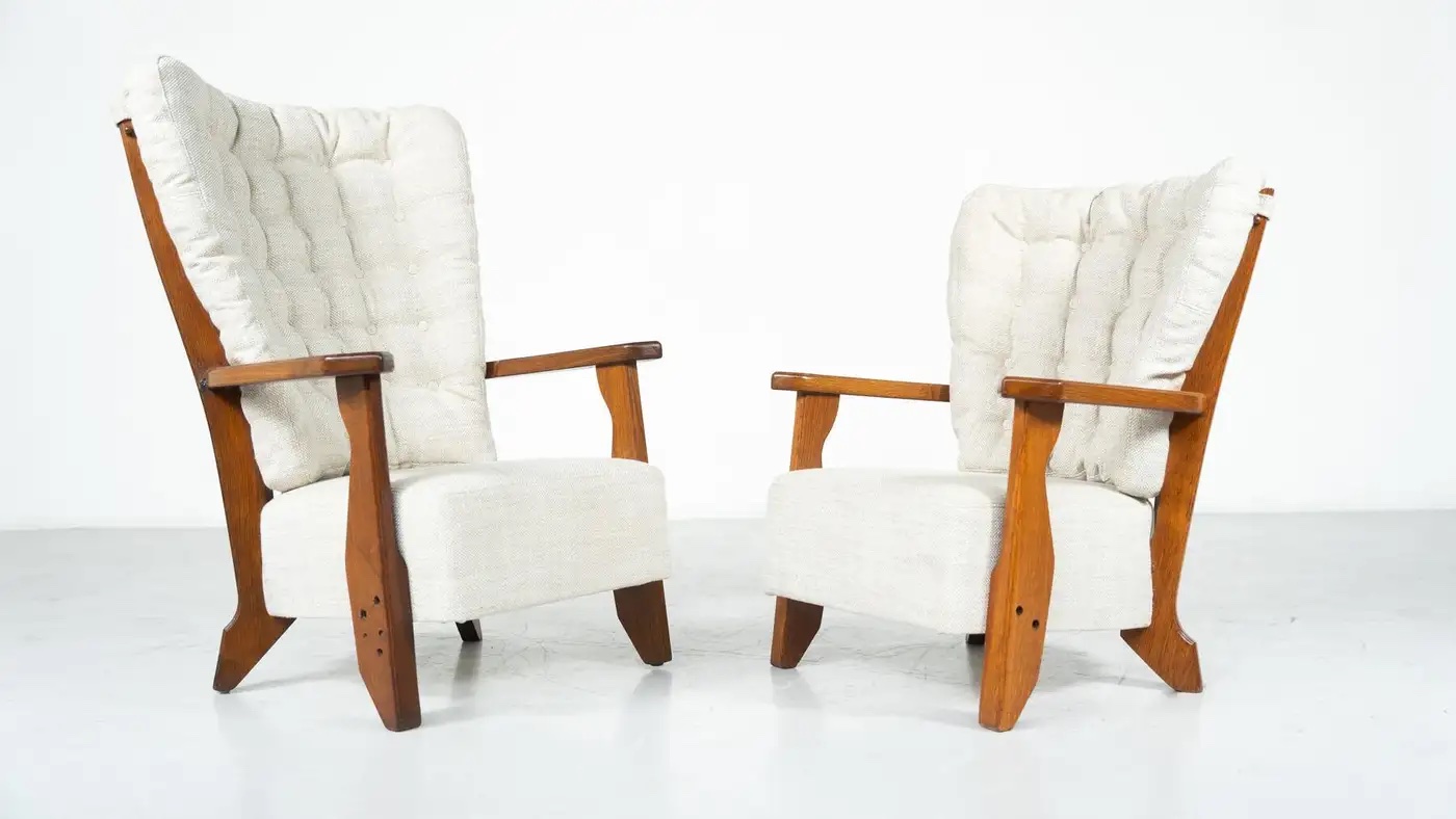 Pair of Armchairs Monsieur/ Madame by Guillerme and Chambron for Votre Maison - Image 5