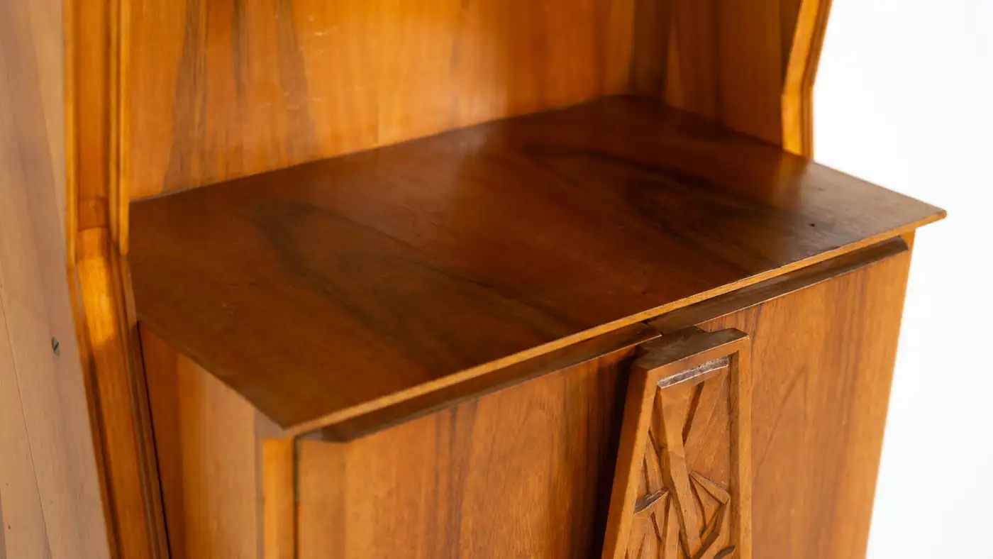 Mid-Century Pair of Italian Wall Units, Walnut, 1970s - Image 5
