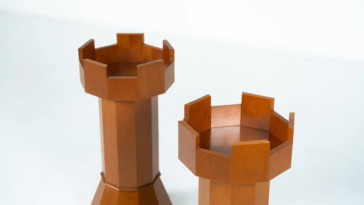 Pair of Planters in the shape of Chess Pieces, Italy, 1970s - Image 2