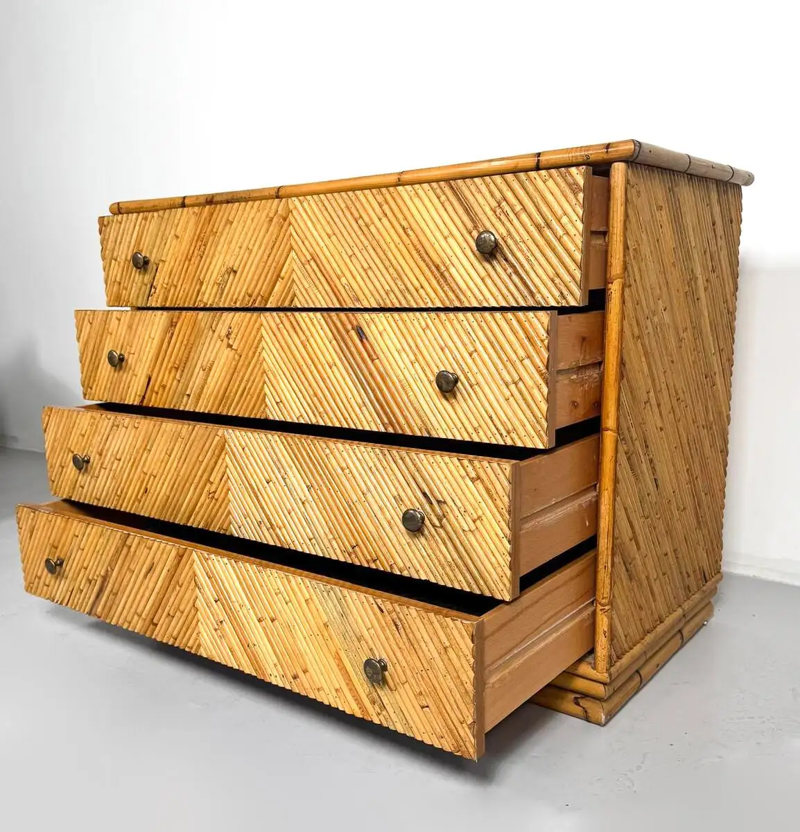 Rattan Chest of Drawers, Italy, 1970s - Image 4