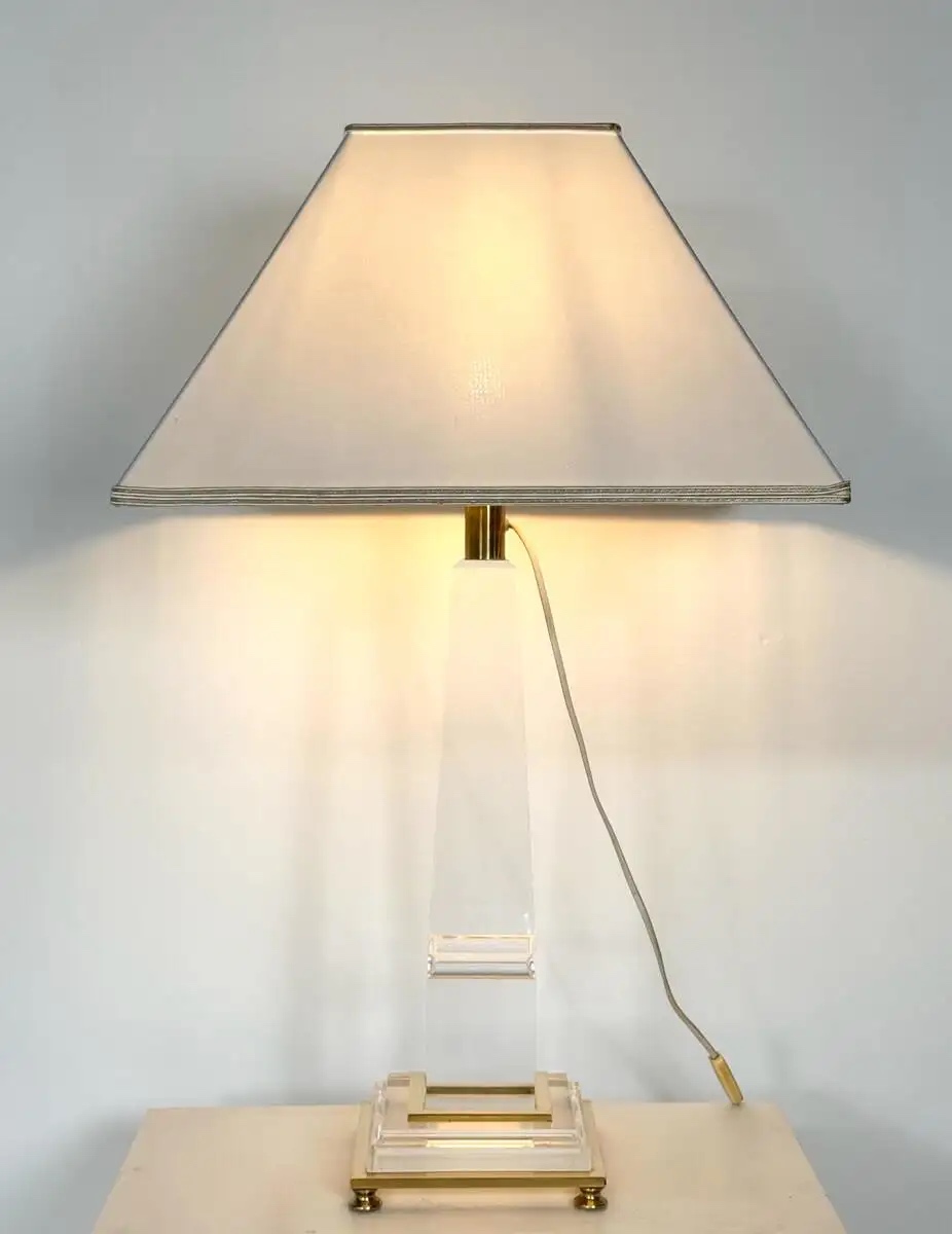 Lucite and Brass Desk Lamp by Sandro Petti, 1970s - Image 5