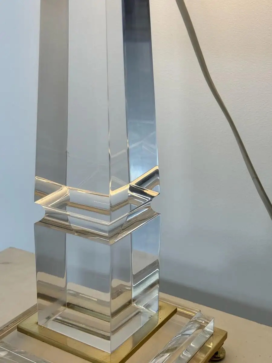Lucite and Brass Desk Lamp by Sandro Petti, 1970s - Image 4