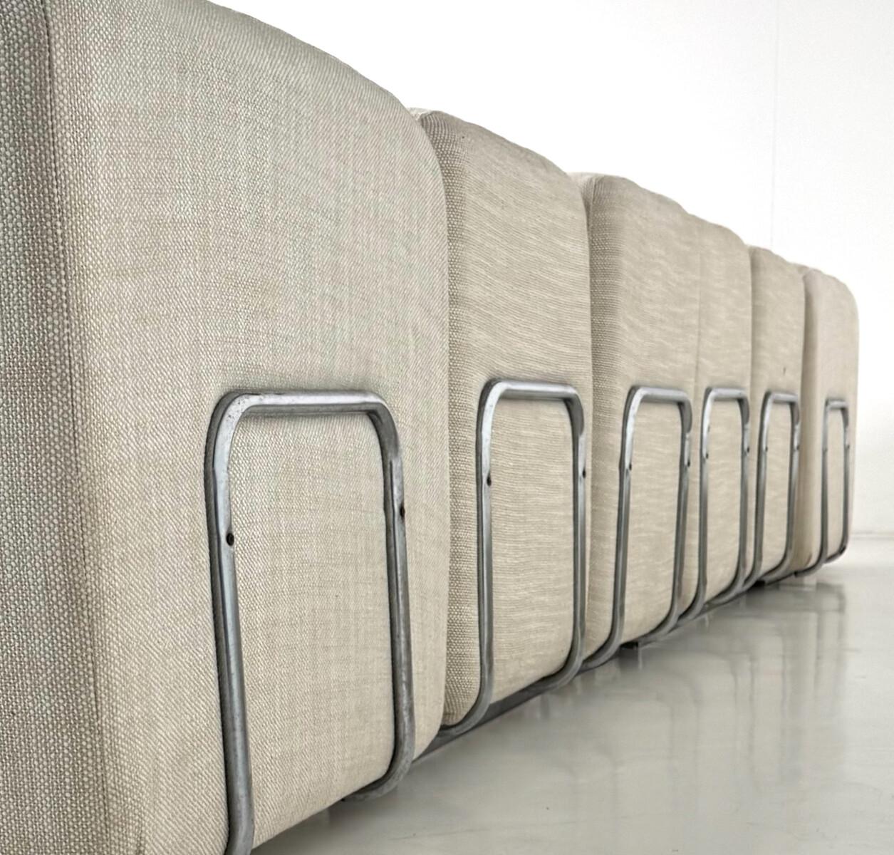 Mid-Century Modern Modular Sofa, Fabric and Chrome, 1970s - Image 2