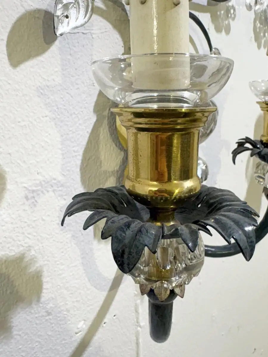 Pair of Floral Wall lights for Banci Firenze, Italy - Image 2