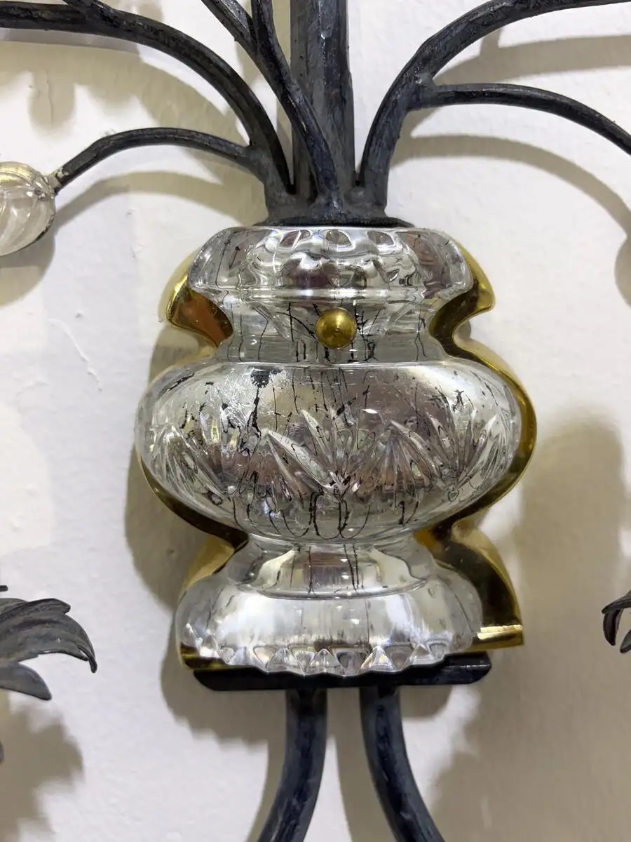Pair of Floral Wall lights for Banci Firenze, Italy - Image 3