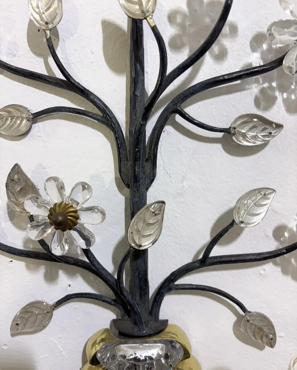 Pair of Floral Wall lights for Banci Firenze, Italy - Image 4