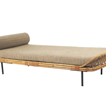 Bamboo Daybed, Italy, 1960s - New Upholstery