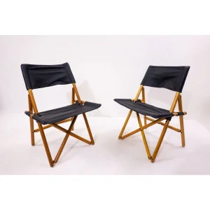 Pair of Mid Century Modern Folding Chairs by Sergio Asti for Zanotta