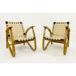 Pair of Mid Century Bentwood Armchairs by Jan Vanek for UP Závody
