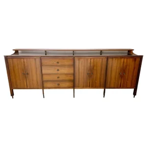 Mid Century Modern Sideboard with Black Mirrored Top by Carlo di Carli for Luigi Sormani