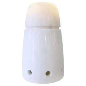 Mid Century Marble Table Lamp in White