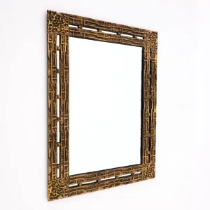 Mid Century Brass Mirror by Luciano Frigerio