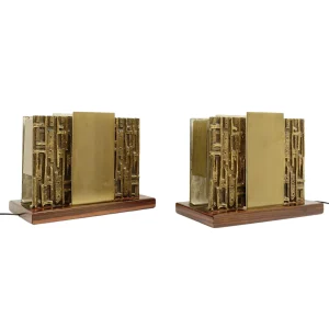 Pair of Italian Bronze Table Lamps by Luciano Frigerio