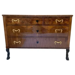 Mid Century Walnut Biedermeier Chest of Drawers
