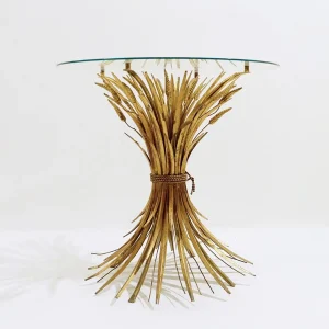 Mid Century "Sheaf of Wheat" Gueridon Table by Coco Chanel