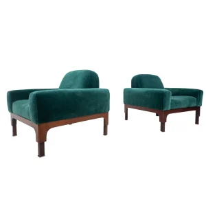 Mid Century Pair of "Romantica" Armchairs by Piero Ranzani for Elam