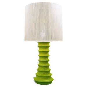 Mid Century Modern Green Ceramic Table Lamp