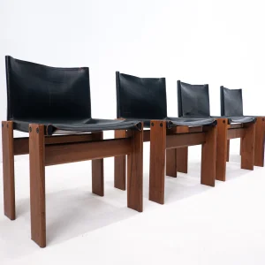 Set of 4 Mid Century "Monk"Chairs by Afra & Tobia Scarpa for Molteni