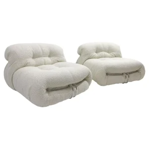 Pair of Mid Century "Soriana" Lounge Chairs by Afra & Tobia Scarpa for Cassina