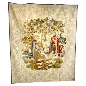 Mid Century Belgian Tapestry "Offering of the Heart"