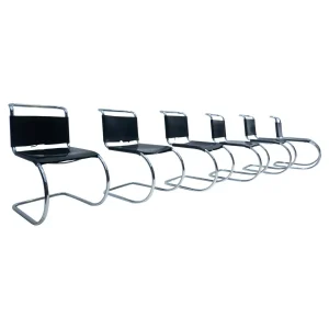 Set of 6 "MR10" Chairs by Ludwig Mies van der Rohe for Knoll International