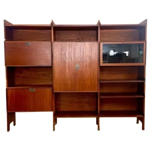 Mid Century Modern Wooden Wall Unit by Vittorio Dassi