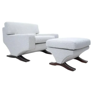 Mid Century Modern Armchair & Ottoman by Franz T. Sartori for Flexform