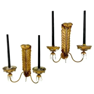 Pair of Mid Century Wall Lights in the Style of Baguès