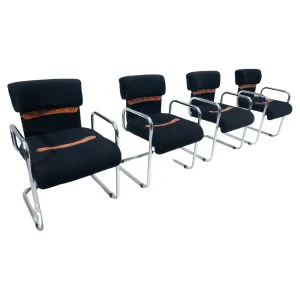 Set of 4 Mid Century Modern Armchairs by Guido Faleschini