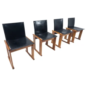 Set of 4 Mid Century Modern Chairs by Afra and Tobia Scarpa