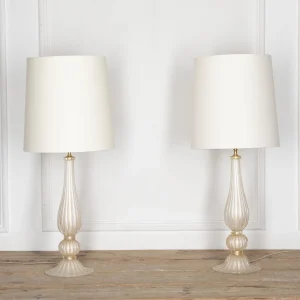 Pair of Mid Century Style Murano Glass Table Lamps