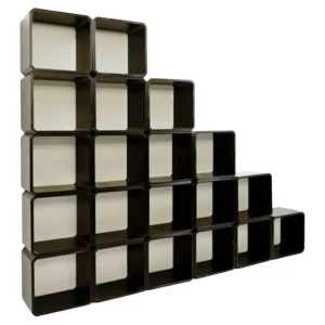 Set of 20 Mid Century Modern Black Wooden Cubes