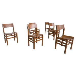 Set of 6 Italian Dining Chairs by Giuseppe Rivadossi