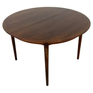 Mid Century Modern Round Extendable Dining Table