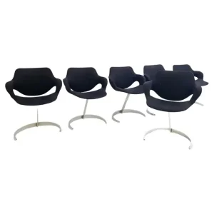 Set of 6 "Scimitar" Armchairs by Boris Tabacoff