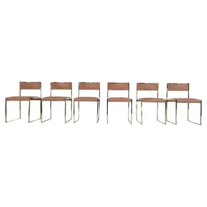 Set of 6 Mid Century Modern Dining Chairs by Willy Rizzo