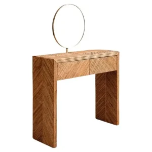 Contemporary Italian Vanity Table in Bamboo & Glass
