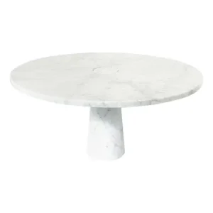 Mid Century White Marble Dining Table by Angelo Mangiarotti
