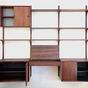 Mid-Century Suspended Wooden Wall Unit by Poul Cadovius - Denmark 1960s