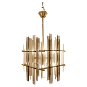 Mid Century Modern Glass Suspension Light by Sciolari