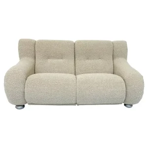 Mid Century Modern Italian Sofa in Beige Boucle