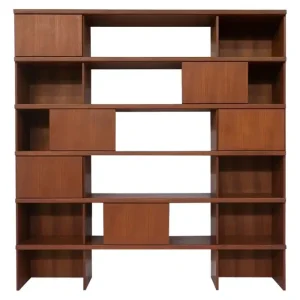 Mid Century Modern Bookcase with Sliding Doors by Ilmari Tapiovaara