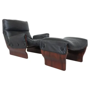 Mid-Century Modern Canada P110 Armchair and Ottoman by Osvaldo Borsani for Tecno