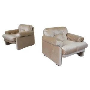 Mid-Century Modern Pair of Coronado Armchairs by Tobia & Afra Scarpa, Italy