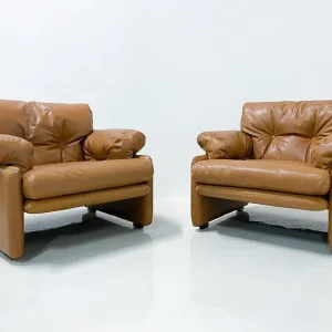 Mid-Century Modern Pair of 'Coronado' Armchairs by Afra & Tobia Scarpa for B&B Italia