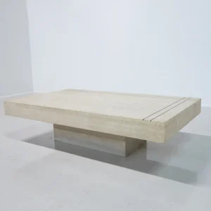 Mid-Century Modern Italian Travertine Coffee Table, 1970s